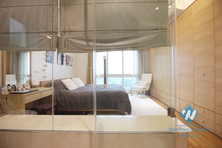A three-bedroom apartment with full fancy furniture for rent in Ciputra, Tay Ho, Hanoi